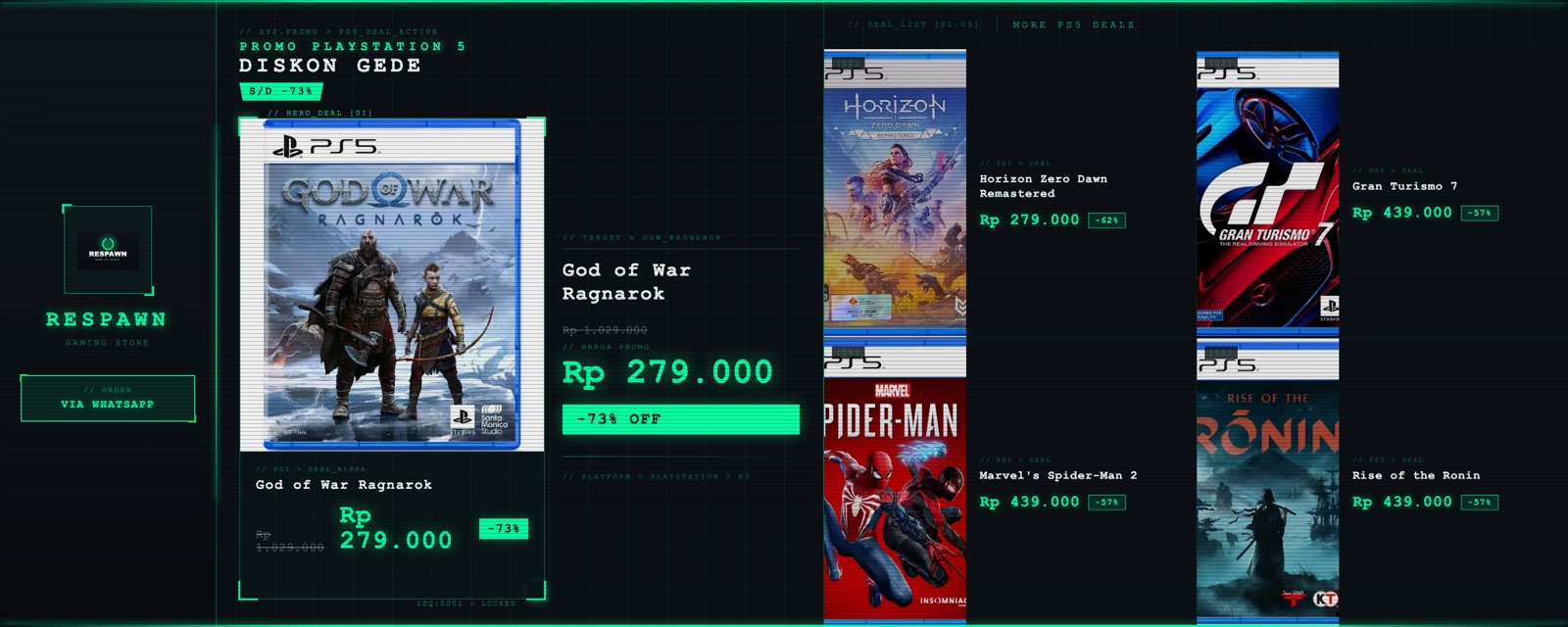 Promo PlayStation 5 - RESPAWN (diskon s/d -73%)